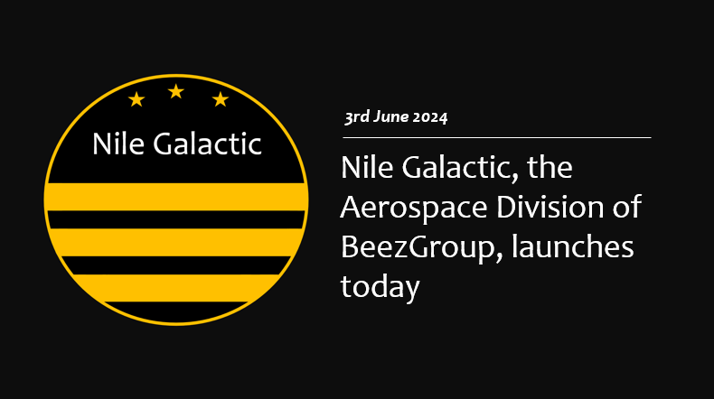 Logo and launch text for Nile Galactic